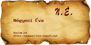 Négyesi Éva névjegykártya